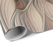 うれしそうな花抽象芸術ベージュブラウンフローラフラクタル ラッピングペーパー (ロールコーナー)