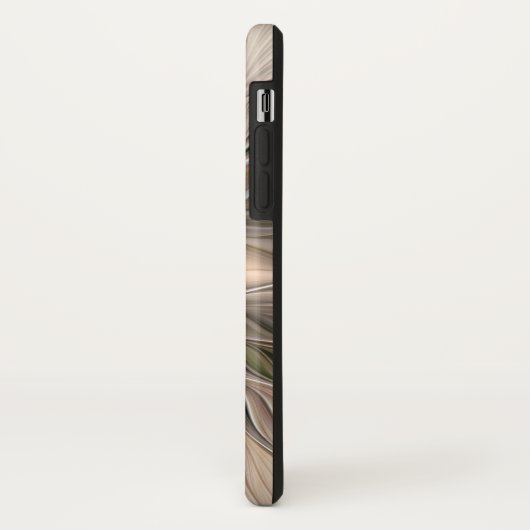 うれしそうな花抽象芸術ベージュブラウンフローラフラクタル Case-Mate iPhoneケース (裏面/左)