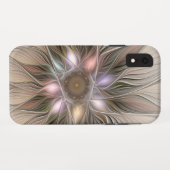 うれしそうな花抽象芸術ベージュブラウンフローラフラクタル Case-Mate iPhoneケース (裏面(横))