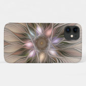 うれしそうな花抽象芸術ベージュブラウンフローラフラクタル Case-Mate iPhoneケース (裏面(横))