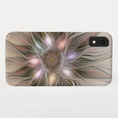 うれしそうな花抽象芸術ベージュブラウンフローラフラクタル Case-Mate iPhoneケース (裏面(横))