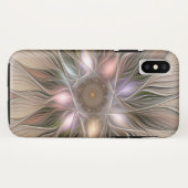 うれしそうな花抽象芸術ベージュブラウンフローラフラクタル Case-Mate iPhoneケース (裏面(横))