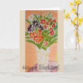 うれしそうな花束 カード (黄色い花)