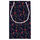 うれしそうな葉のパーソナライズされた休日 スモールペーパーバッグ (裏面)