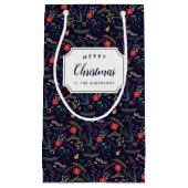 うれしそうな葉のパーソナライズされた休日 スモールペーパーバッグ (正面)