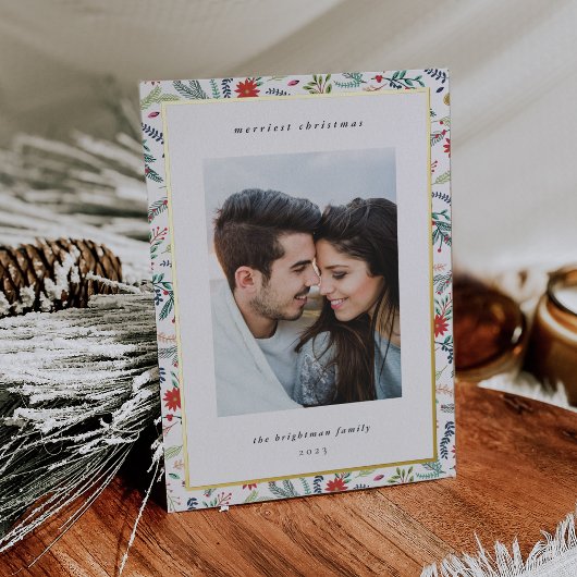 うれしそうな葉 |クリスマスフォト 箔シーズンカード