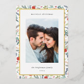 うれしそうな葉 |クリスマスフォト 箔シーズンカード (正面)