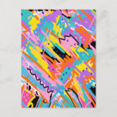 うれしそうな表現抽象芸術アート ポストカード (正面)