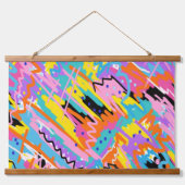 うれしそうな表現抽象芸術アート 吊り下げ型タペストリー (正面)