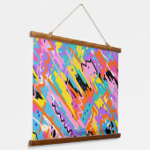 うれしそうな表現抽象芸術アート 吊り下げ型タペストリー (傾斜あり)
