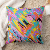 うれしそうな表現抽象芸術プリント クッション (ブランケット)
