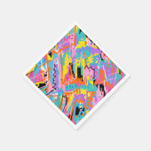 うれしそうな表現抽象芸術プリント スタンダードカクテルナプキン (角)