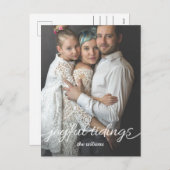 うれしそうな記事のスクリプトカスタムフォトホリデーカード シーズンポストカード (正面/裏面)