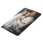 うれしそうな記事のスクリプトカスタムフォトホリデーカード マグネット (左側)