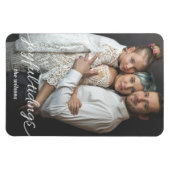 うれしそうな記事のスクリプトカスタムフォトホリデーカード マグネット (横)