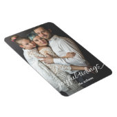 うれしそうな記事のスクリプトカスタムフォトホリデーカード マグネット (右側)