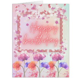 うれしそうな誕生日ウィッシュあいさつカード