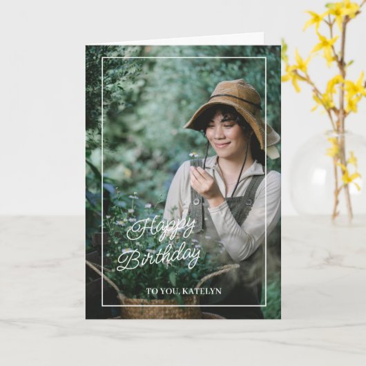 うれしそうな誕生日モーメントカード カード (黄色い花)