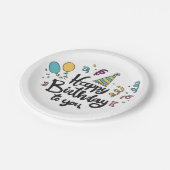 うれしそうな誕生日紙プレート ペーパープレート (アングル)