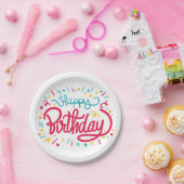 うれしそうな誕生日紙プレート ペーパープレート (パーティー)