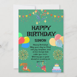 うれしそうな誕生祝い 招待状