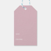 うれしそうな赤面ピンククリスマスホリデーフォト ギフトタグ (裏面)