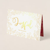 うれしそうな金ゴールドの果実ブルゴーニュのクリスマスフォト 箔カード (正面)