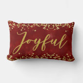 うれしそうな金ゴールドグリッターホリディピロー ランバークッション (正面)
