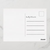 うれしそうな金ゴールドスクリプトフォイル写真クリスマスフォイル穴 箔シーズンポストカード (裏面)