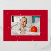 うれしそうな金ゴールドツリー赤2枚の写真 箔シーズンカード (裏面)