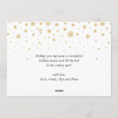 うれしそうな金ゴールドフレームクリスマス2 PHOTO Greeting シーズンカード (裏面)