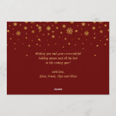 うれしそうな金ゴールドフレームクリスマス2 PHOTO Greeting シーズンカード (裏面)