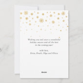 うれしそうな金ゴールドフレームクリスマス3 PHOTO Greeting シーズンカード (裏面)