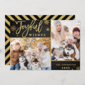 うれしそうな金ゴールドフレームシャルボード2 PHOTOグリーティングカード シーズンカード (正面/裏面)