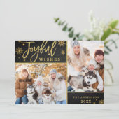 うれしそうな金ゴールドフレームシャルボード2 PHOTOグリーティングカード シーズンカード (スタンド正面)