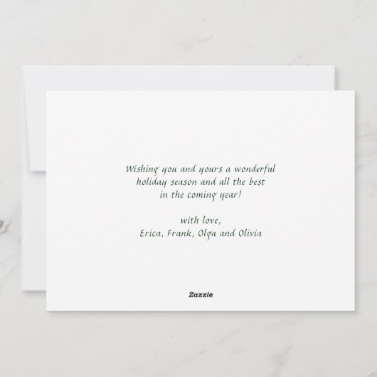 うれしそうな金ゴールドモダンフレームスクリプト2 PHOTO Greeting シーズンカード (裏面)