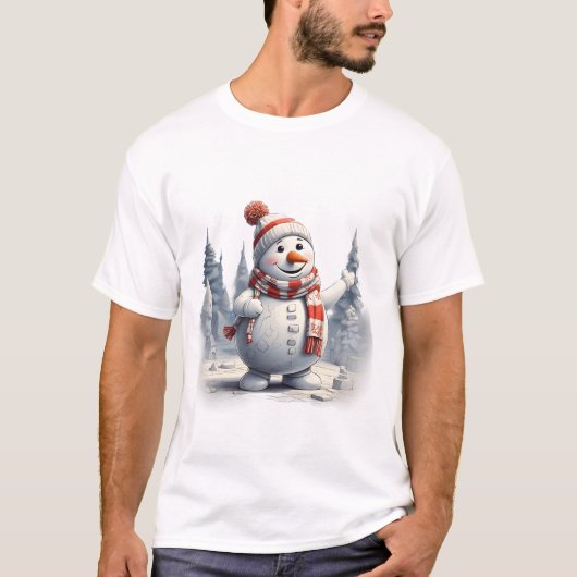 うれしそうな雪だるまギグルズティー Tシャツ (正面)