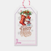 うれしそうな雪だるまクリスマスギフトタグ ギフトタグ (裏面)