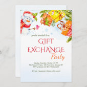 うれしそうな雪だるま招待状 招待状 (正面/裏面)