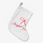 うれしそうな雰囲気クリスマスRED BOW休日の家族名 スモールクリスマスストッキング (正面 (吊り時))