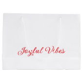 うれしそうな雰囲気クリスマスRED BOW休日の家族名 ラージペーパーバッグ (裏面)