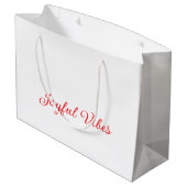 うれしそうな雰囲気クリスマスRED BOW休日の家族名 ラージペーパーバッグ (裏面アングル)