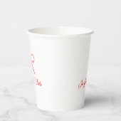 うれしそうな雰囲気クリスマスRED BOW休日の家族名 紙コップ (左)