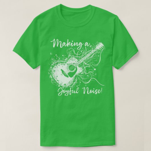 うれしそうな音を出すギタープレーヤー Tシャツ (デザイン正面)