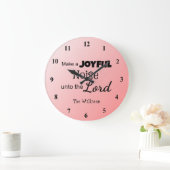 うれしそうな騒音をピンク色にかわいらしする ラージ壁時計 (ホーム)
