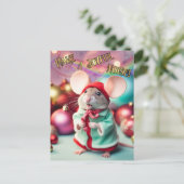 うれしそうな騒音を楽しくマウスでクリスチャンを歌う シーズンポストカード (スタンド正面)