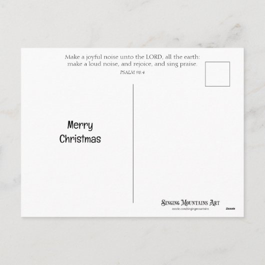 うれしそうな騒音を楽しくマウスでクリスチャンを歌う シーズンポストカード (裏面)
