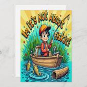 うれしそうな魚釣りの冒険 招待状 (正面/裏面)