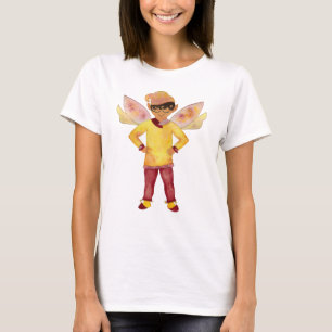 うれしそうな黄色の小妖精や小人Tシャツ Tシャツ