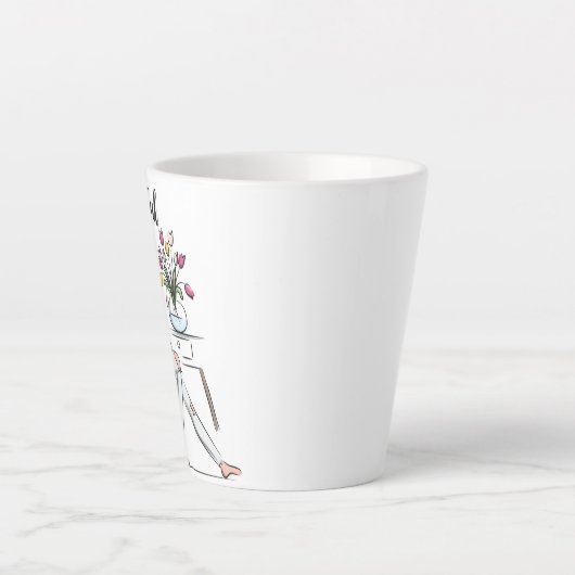 うれしそうな カフェラテマグ (正面)